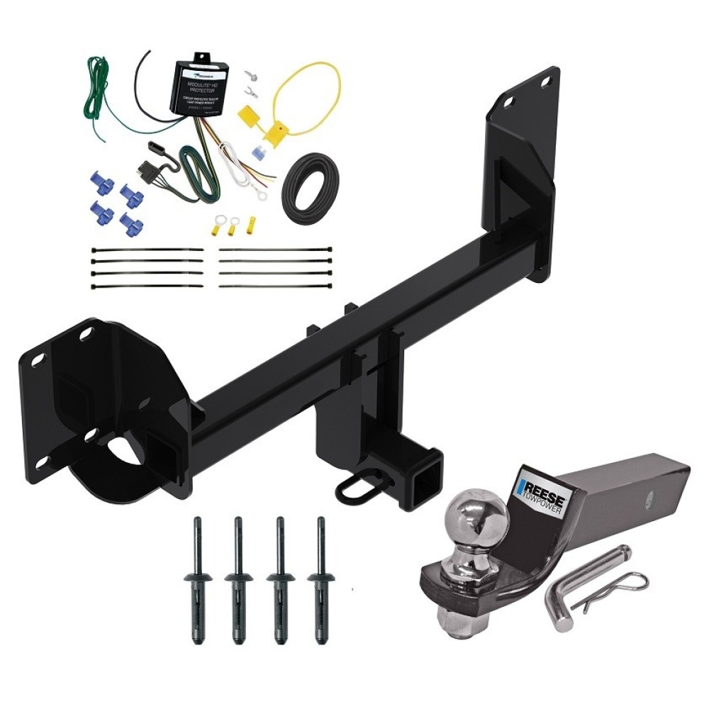 Custom Fit Trailer Hitch Wiring Harness (Requires Splicing) 2" Drop Ball-Mount w/ Pin/Clip 2" Chrome Ball Installation Hardware Installation Instructions 84288 119148 21536 Reese Towpower Trailer Tow Hitch 19-23 BMW X5 Except M Sport Package Co Reese Trailer Tow Hitch For 19-25 BMW X5 Except M Sport Package Complete Package w/ Wiring and 2" Ball