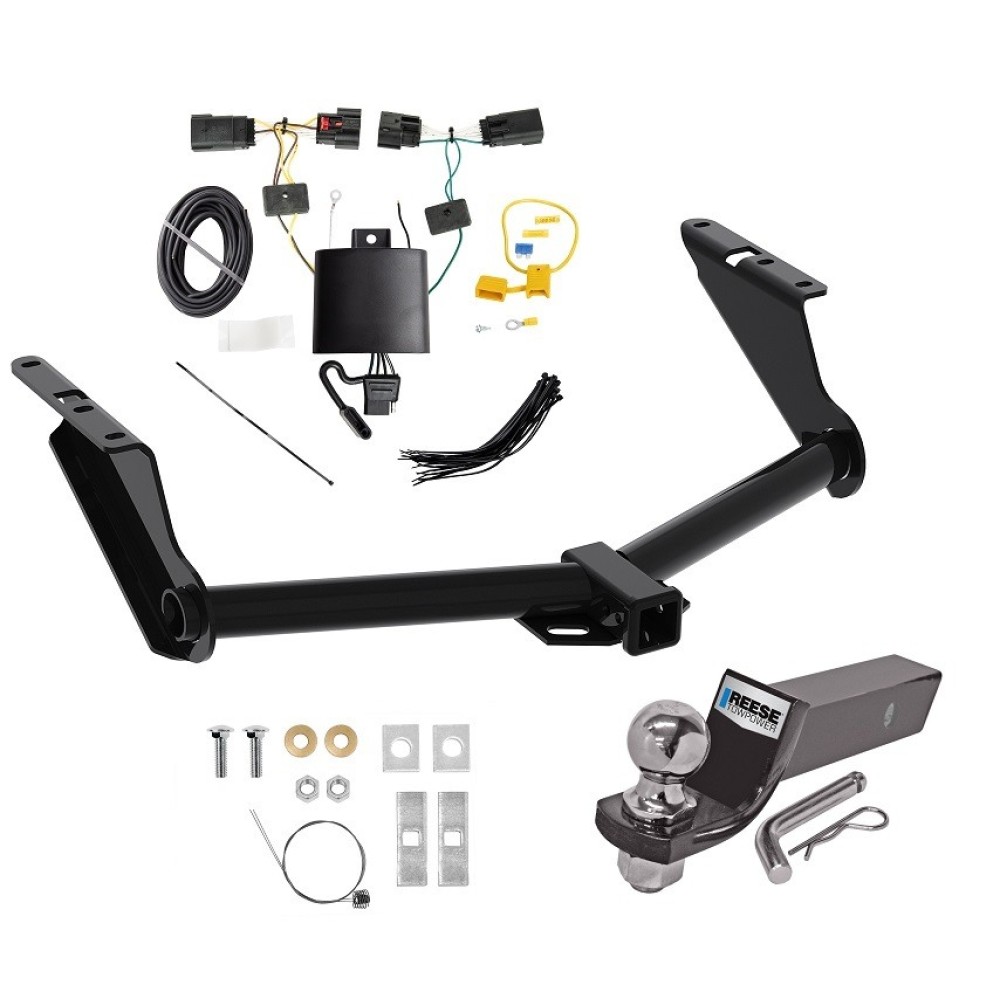 Custom Fit Trailer Hitch Wiring Harness (Plug & Play) 2" Drop Ball-Mount w/ Pin/Clip 2" Chrome Ball Installation Hardware Installation Instructions 84310 118786 21536 Reese Trailer Tow Hitch 20-23 Jeep Gladiator Complete Package Wiring and 2 Reese Trailer Tow Hitch For 20-24 Jeep Gladiator Complete Package w/ Wiring and 2" Ball