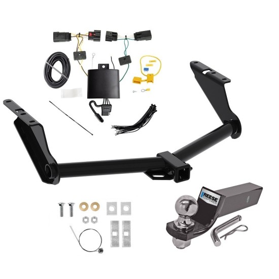Custom Fit Trailer Hitch Wiring Harness (Plug & Play) 2" Drop Ball-Mount w/ Pin/Clip 2" Chrome Ball Installation Hardware Installation Instructions 84310 118786 21536 Reese Trailer Tow Hitch 20-23 Jeep Gladiator Complete Package Wiring and 2 Reese Trailer Tow Hitch For 20-24 Jeep Gladiator Complete Package w/ Wiring and 2" Ball