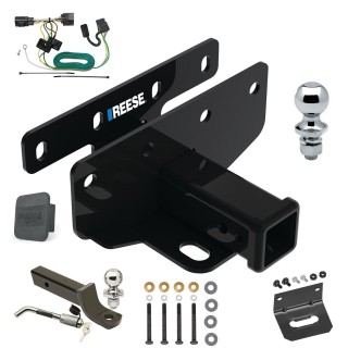 Custom Fit Trailer Hitch Wiring Harness (Plug & Play) 2" Drop Ball-Mount w/ Locking Pin/Clip 2" Chrome Ball 4-Flat Mounting Bracket 1-7/8" Chrome Ball Rubber Hitch Plug Cover Installation Hardware Installation Instructions 84382 118416 Ultimate Tow Package For 07-17 Jeep Wrangler 2018 JK Except w/Right Hand Drive Trailer Hitch w/ Wiring 2" Drop Mount Dual 2" and 1-7/8" Ball Lock Bracket Cover 2" Receiver Reese