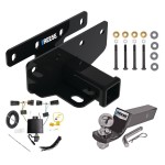 Custom Fit Trailer Hitch Wiring Harness (Plug & Play) 2" Drop Ball-Mount w/ Pin/Clip 2" Chrome Ball Installation Hardware Installation Instructions 84382 118786 21536 Reese Tow Package 18-23 Jeep Wrangler JL (New Body Style) Trailer Hitch W Tow Package For 18-24 Jeep Wrangler JL (New Body Style) Trailer Hitch w/ Wiring 2" Drop Mount 2" Ball 2" Receiver Reese
