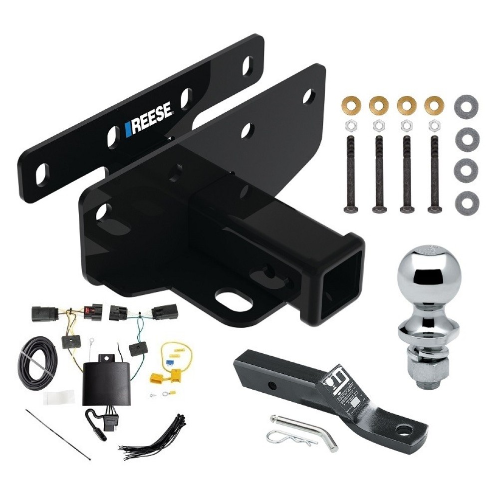 Custom Fit Trailer Hitch Wiring Harness (Plug & Play) 2" Drop Ball-Mount w/ Pin/Clip 1-7/8" Chrome Ball Installation Hardware Installation Instructions 84382 118786 23 63816 Reese Trailer Tow Hitch 18-23 Jeep Wrangler JL (New Body Style) 2&a Reese Trailer Tow Hitch For 18-24 Jeep Wrangler JL (New Body Style) 2" Receiver Complete Package w/ Wiring and 1-7/8" Ball