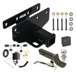Custom Fit Trailer Hitch Wiring Harness (Plug & Play) 2" Drop Ball-Mount w/ Locking Pin/Clip 2" Chrome Ball Rubber Hitch Plug Cover Installation Hardware Installation Instructions 84382 118786 7005111 7010 Reese Trailer Tow Hitch 18-23 Jee Reese Trailer Tow Hitch For 18-24 Jeep Wrangler JL (New Body Style) Deluxe Package Wiring 2" Ball Mount and Lock