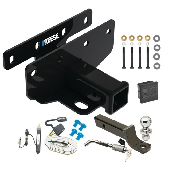 Custom Fit Trailer Hitch Wiring Harness (Requires Splicing) 2" Drop Ball-Mount w/ Locking Pin/Clip 2" Chrome Ball Rubber Hitch Plug Cover Installation Hardware Installation Instructions 84382 20252 7005111 7010 Reese Trailer Tow Hitch 07-17 Jee Reese Trailer Tow Hitch For 07-17 Jeep Wrangler 2018 JK Right Hand Drive Deluxe Package Wiring 2" Ball Mount and Lock