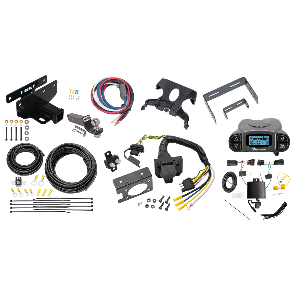 84382 85343 20506 7012a 89506 21536 90195 Reese Trailer Hitch Tow Package Prodigy P3 Brake Control 18-23 Jeep Wrangler JL (New Body Style) 7-Way RV Wiring 2" Drop Mount 2" Ball Class 3 2" Receiver Reese Tekonsha 18 19 20 21 22 23 2018 2019 Trailer Hitch Tow Package Prodigy P3 Brake Control For 18-24 Jeep Wrangler JL (New Body Style) w/ 7-Way RV Wiring 2" Drop Mount 2" Ball Class 3 2" Receiver Reese Tekonsha