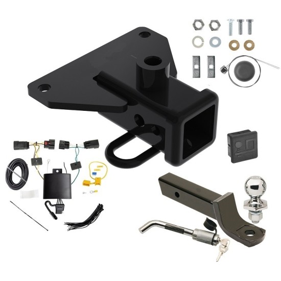 Custom Fit Trailer Hitch Wiring Harness (Plug & Play) 2" Drop Ball-Mount w/ Locking Pin/Clip 2" Chrome Ball Rubber Hitch Plug Cover Installation Hardware Installation Instructions 84384 118786 7005111 7010 Reese Trailer Tow Hitch 20-23 Jee Reese Trailer Tow Hitch For For 20-25 Jeep Gladiator Deluxe Package Wiring 2" Ball Mount and Lock