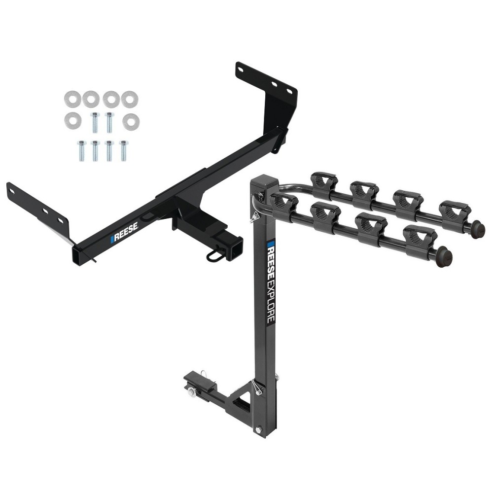 Reese Trailer Tow Hitch For 21-24 Nissan Rogue 2" Receiver Class 3 Tilt Away Adult or Child Arms Fold Down 4 Bike Carrier Reese Trailer Tow Hitch For 21-24 Nissan Rogue 2" Receiver Class 3 Tilt Away Adult or Child Arms Fold Down 4 Bike Carrier