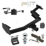 Custom Fit Trailer Hitch Wiring Harness (Plug & Play) 2" Drop Ball-Mount w/ Locking Pin/Clip 2" Chrome Ball 4-Flat Mounting Bracket 1-7/8" Chrome Ball Rubber Hitch Plug Cover Installation Hardware Installation Instructions 84420 118784 Ultimate Tow Package For 20-22 Hyundai Palisade KIA Telluride Trailer Hitch w/ Wiring 2" Drop Mount Dual 2" and 1-7/8" Ball Lock Bracket Cover 2" Receiver Reese
