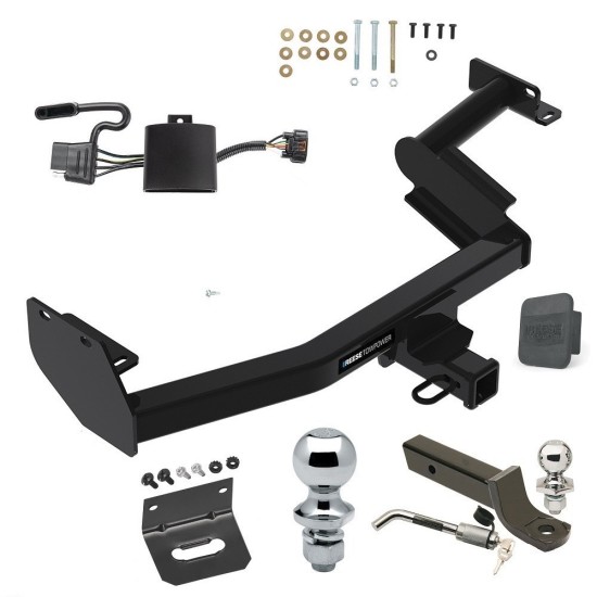 Custom Fit Trailer Hitch Wiring Harness (Plug & Play) 2" Drop Ball-Mount w/ Locking Pin/Clip 2" Chrome Ball 4-Flat Mounting Bracket 1-7/8" Chrome Ball Rubber Hitch Plug Cover Installation Hardware Installation Instructions 84420 118784 Ultimate Tow Package For 20-22 Hyundai Palisade KIA Telluride Trailer Hitch w/ Wiring 2" Drop Mount Dual 2" and 1-7/8" Ball Lock Bracket Cover 2" Receiver Reese