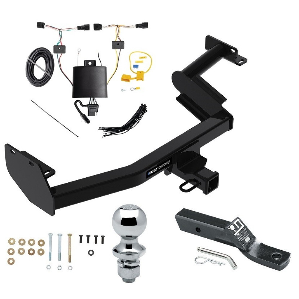 Custom Fit Trailer Hitch Wiring Harness (Plug & Play) 2" Drop Ball-Mount w/ Pin/Clip 1-7/8" Chrome Ball Installation Hardware Installation Instructions 84420 118881 23 24 63816 Reese Trailer Tow Hitch 2023 2024 Hyundai Palisade 2" Recei Reese Trailer Tow Hitch For 23-24 Hyundai Palisade 2" Receiver Complete Package w/ Wiring and 1-7/8" Ball