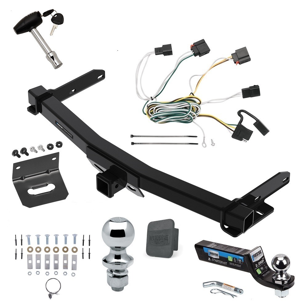 Custom Fit Trailer Hitch Wiring Harness (Plug & Play) 2" Drop Ball-Mount w/ Pin/Clip 2" Chrome Ball Security Lock Pin & Key 1-7/8" Chrome Ball 4-Flat Mounting Bracket Rubber Hitch Plug Cover Installation Hardware Installation Instru Ultimate Tow Package For 11-13 Jeep Grand Cherokee Exc SRT-8 Trailer Hitch w/ Wiring 2" Drop Mount Dual 2" and 1-7/8" Ball Lock Bracket Cover 2" Receiver Reese