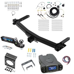 Class 4 7.5K Trailer Hitch Tow Package Prodigy P3 Brake Control For 14-23 Dodge Durango w/ 7-Way RV Wiring 2" Drop Mount 2" Ball 2" Receiver Reese Tekonsha