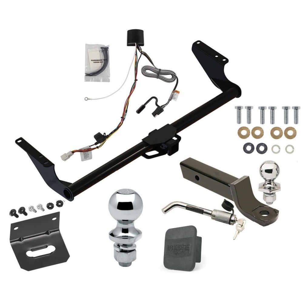 Custom Fit Trailer Hitch Wiring Harness (Plug & Play) 2" Drop Ball-Mount w/ Locking Pin/Clip 2" Chrome Ball 4-Flat Mounting Bracket 1-7/8" Chrome Ball Rubber Hitch Plug Cover Installation Hardware Installation Instructions 84438 118824 Ultimate Tow Package For 21-24 Toyota Sienna Trailer Hitch w/ Wiring 2" Drop Mount Dual 2" and 1-7/8" Ball Lock Bracket Cover 2" Receiver Reese