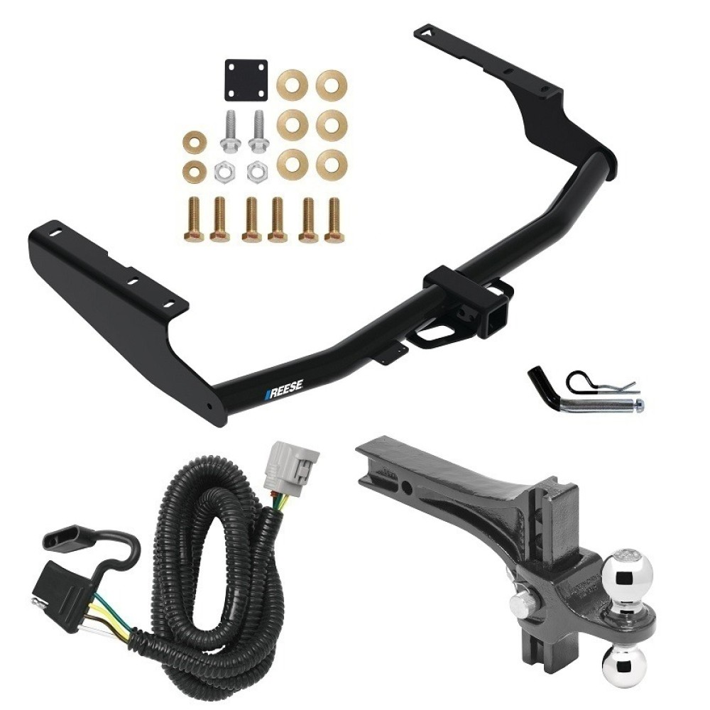 For 2018-2019 Lexus RX350L Trailer Hitch kit by: Reese For 2018-2019 Lexus RX350L Trailer Hitch Tow PKG w/ 4-Flat Wiring + Dual Adjustable Drop Rise Ball Ball Mount 2" & 2-5/16" Trailer Balls + Pin/Clip (For Prepped w/Factory Tow Plug (See Instructions Prior to Installation) Models) By Reese Tow