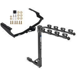 Reese Trailer Tow Hitch For 18-21 Lexus Rx350L 14-23 Toyota Highlander (Except with Dual Exhaust and XSE) Tilt Away Adult or Child Arms Fold Down 4 Bike Carrier