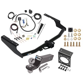 Trailer Hitch Tow Package w/ 7-Way RV Wiring For 14-19 Toyota Highlander Except XSE w/ 2" Drop Mount 2" Ball Class 4 2" Receiver All Models Reese