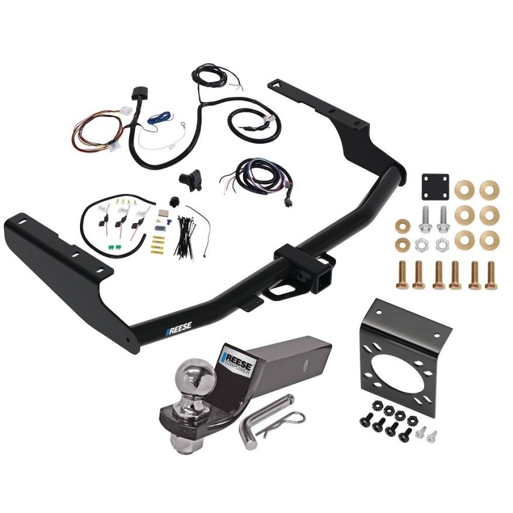 Trailer Hitch Tow Package w/ 7-Way RV Wiring For 20-23 Toyota Highlander Except XSE w/ 2" Drop Mount 2" Ball Class 4 2" Receiver Reese Trailer Hitch Tow Package w/ 7-Way RV Wiring For 20-23 Toyota Highlander Except XSE w/ 2" Drop Mount 2" Ball Class 4 2" Receiver Reese