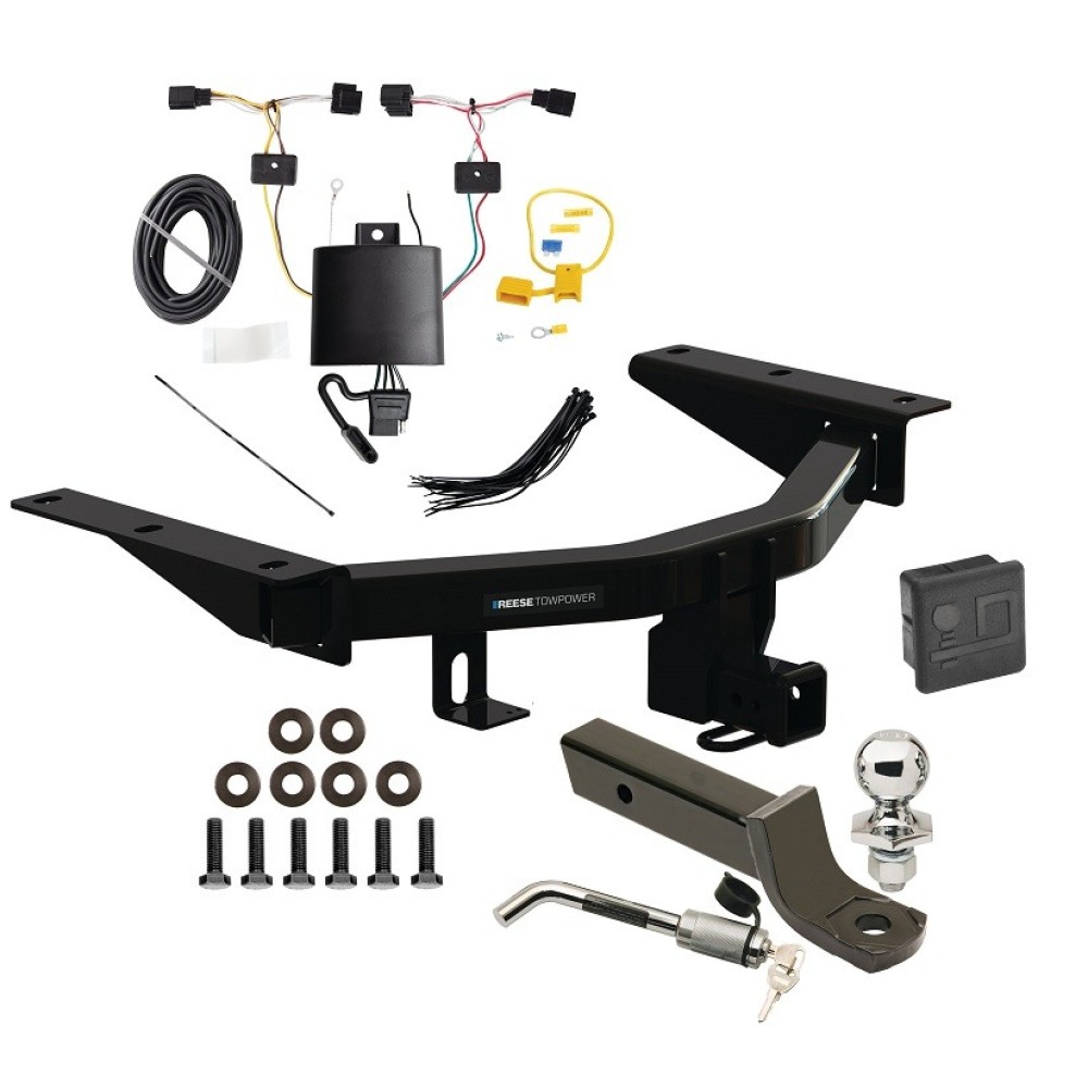 Custom Fit Trailer Hitch Wiring Harness (Plug & Play) 2" Drop Ball-Mount w/ Locking Pin/Clip 2" Chrome BallRubber Hitch Plug Cover Installation Hardware Installation Instructions 84453 118839 7005111 7010 Reese Trailer Hitch 22-23 Acura MDX Reese Trailer Hitch For 22-25 Acura MDX Class 4 Deluxe Package Wiring 2" Ball Mount and Lock