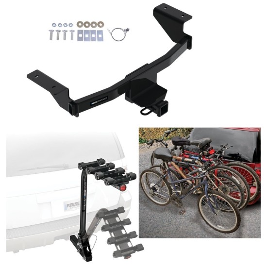 Custom Fit Trailer Hitch 4 Bike Carrier Installation Hardware Installation Instructions 84460 63124 Reese Trailer Hitch 4 Bike Rack 21-23 Mustang Mach-E Approved Recreational Offroad Use Carrier Adult Woman or Child Bicycles Foldable 21 22 23 2021 2022 2 Trailer Hitch w/ 4 Bike Rack For 21-23 Ford Mustang Mach-E Approved for Recreational & Offroad Use Carrier for Adult Woman or Child Bicycles Foldable