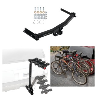 Trailer Hitch w/ 4 Bike Rack For 20-24 Cadillac XT6 Approved for Recreational & Offroad Use Carrier for Adult Woman or Child Bicycles Foldable