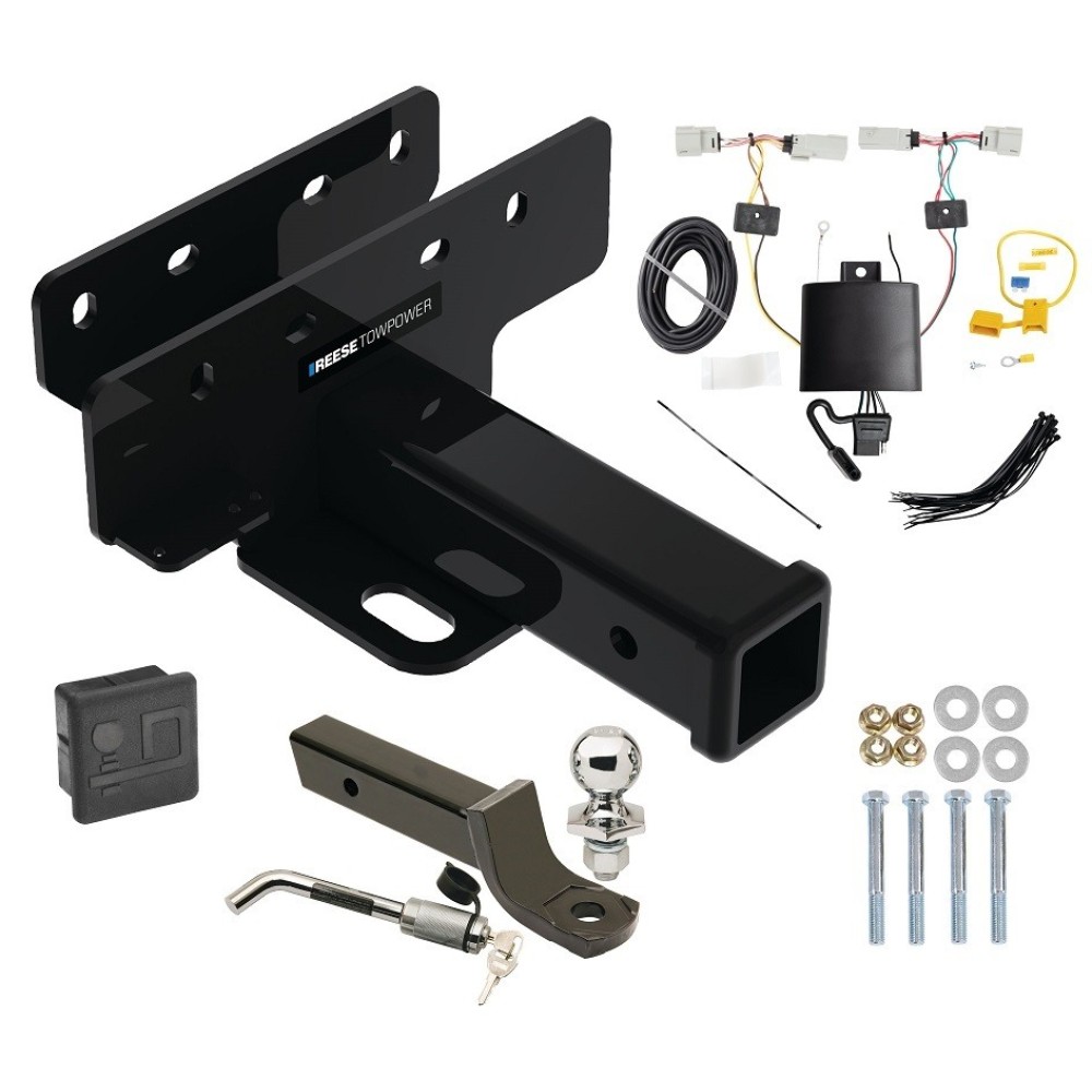 Custom Fit Trailer Hitch Wiring Harness (Plug & Play) 2" Drop Ball-Mount w/ Locking Pin/Clip 2" Chrome Ball Rubber Hitch Plug Cover Installation Hardware Installation Instructions 84527 118849 7005111 7010 Reese Towpower Trailer Tow Hitch Reese Trailer Tow Hitch For 21-24 Ford Bronco w/LED Taillights Deluxe Package Wiring 2" Ball Mount and Lock