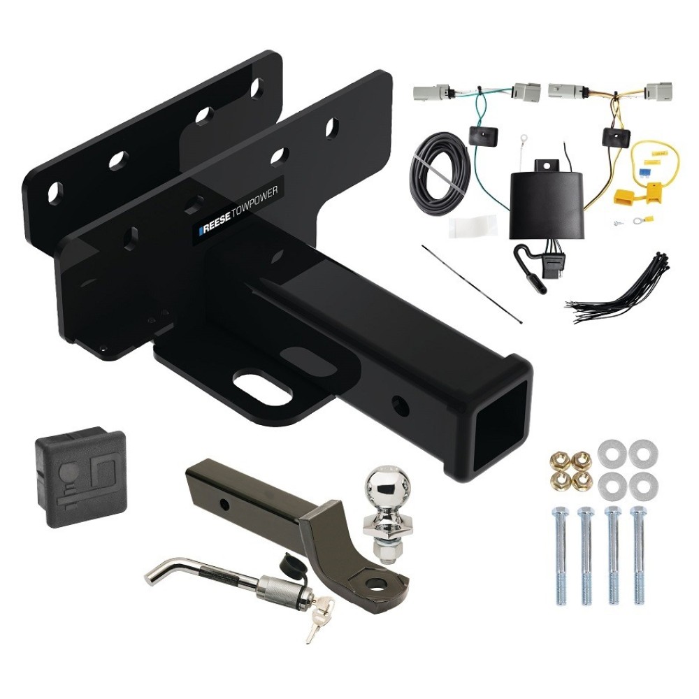 Custom Fit Trailer Hitch Wiring Harness (Plug & Play) 2" Drop Ball-Mount w/ Locking Pin/Clip 2" Chrome Ball Rubber Hitch Plug Cover Installation Hardware Installation Instructions 84527 118867 7005111 7010 Reese Towpower Trailer Tow Hitch Reese Trailer Tow Hitch For 21-24 Ford Bronco Except w/LED Taillights Deluxe Package Wiring 2" Ball Mount and Lock