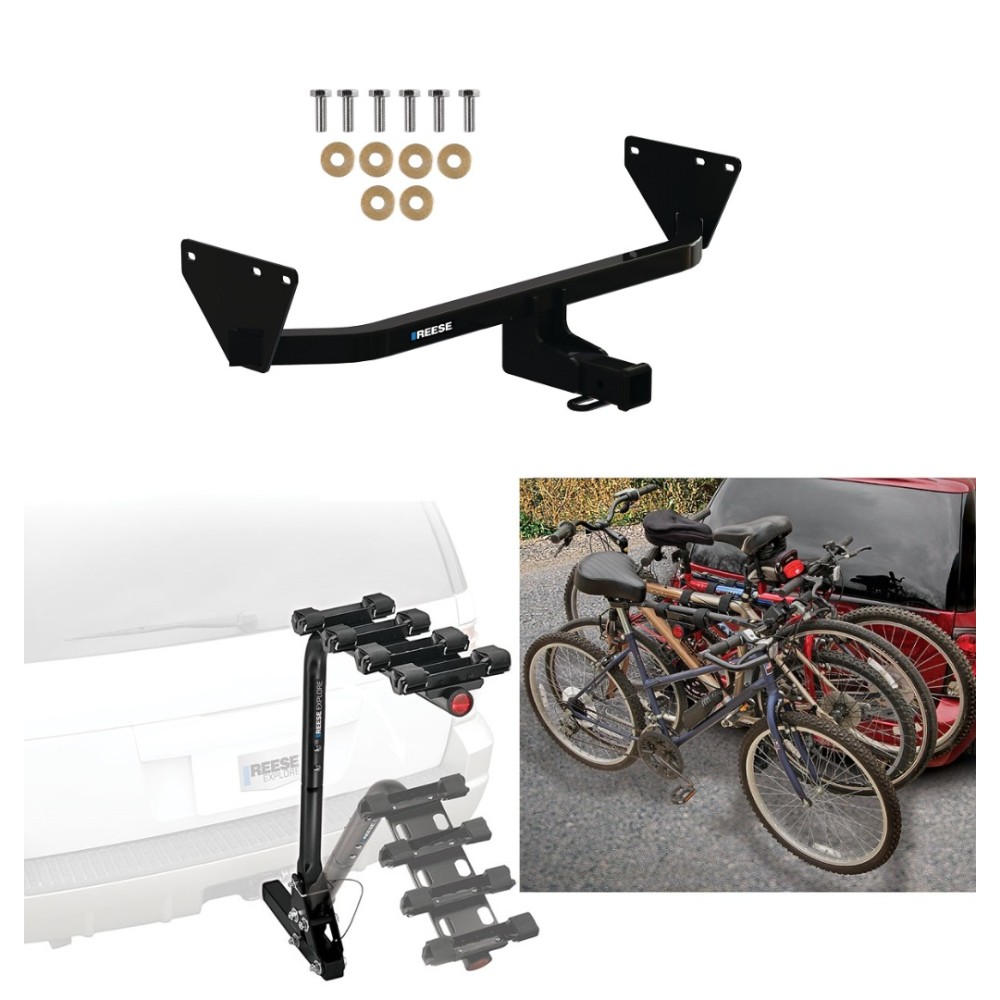 Custom Fit Trailer Hitch 4 Bike Carrier Installation Hardware Installation Instructions 84543 63124 Reese Towpower Trailer Hitch 4 Bike Rack 22-23 Mitsubishi Outlander Approved Recreational Offroad Use Carrier Adult Woman or Child Bicycles Foldable 22 23 Trailer Hitch w/ 4 Bike Rack For 22-23 Mitsubishi Outlander Approved for Recreational & Offroad Use Carrier for Adult Woman or Child Bicycles Foldable