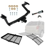 For 2022-2024 Hyundai Santa Cruz Trailer Hitch Tow PKG w/ Cargo Carrier + Bi-Fold Ramp + Hitch Lock By Reese Towpower