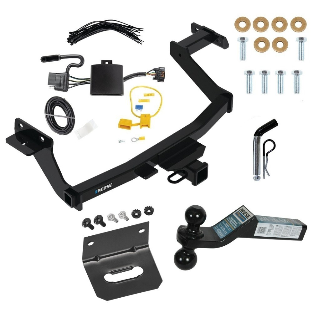 For 2022-2024 Hyundai Santa Cruz Trailer Hitch kit by: Reese For 2022-2024 Hyundai Santa Cruz Trailer Hitch Tow PKG w/ 4-Flat Wiring Harness + Dual Ball Ball Mount 2" & 2-5/16" Trailer Balls + Pin/Clip + Wiring Bracket By Reese Towpower