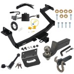 For 2022-2024 Hyundai Santa Cruz Trailer Hitch Tow PKG w/ 4-Flat Wiring + Interlock Tactical Starter Kit w/ 2" Drop & 2" Ball + Tactical Hook & Shackle Mount + Tactical Dogbone Lock + Wiring Bracket By Reese Towpower