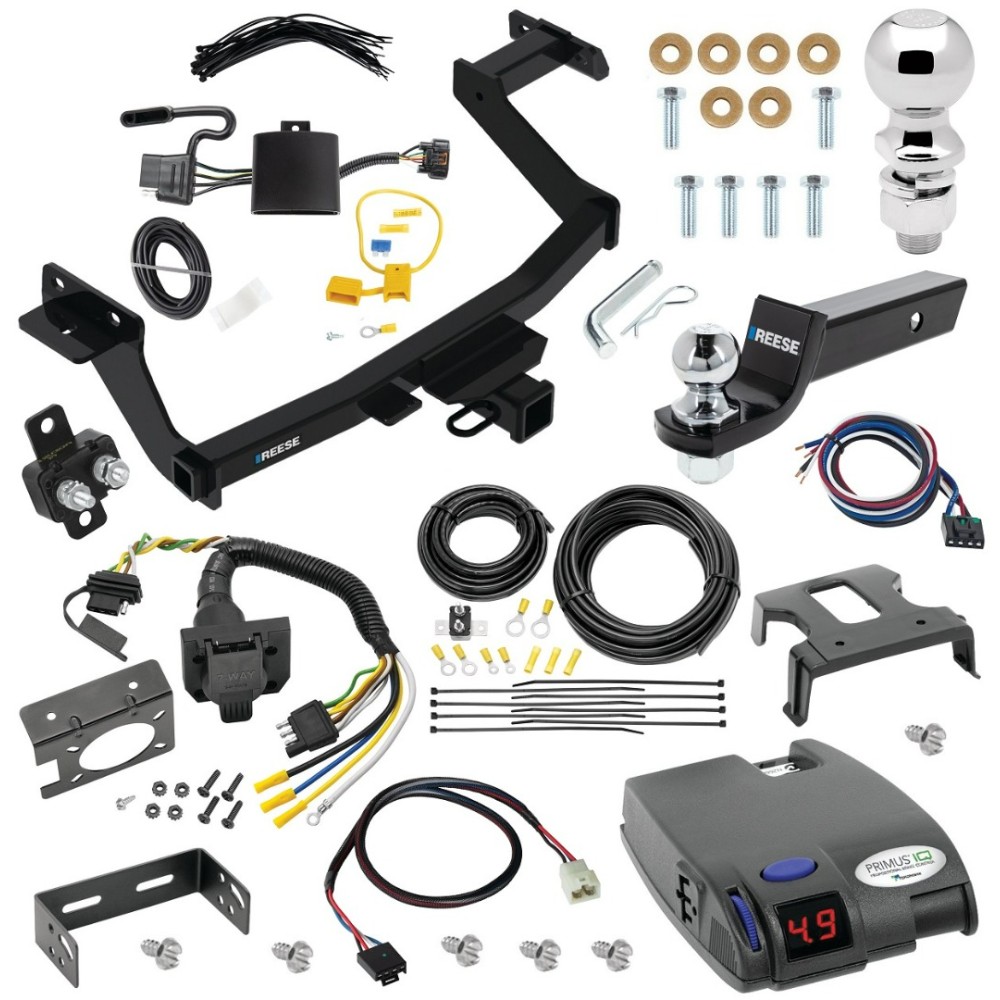For 2022-2024 Hyundai Santa Cruz Trailer Hitch kit by: Reese For 2022-2024 Hyundai Santa Cruz Trailer Hitch Tow PKG w/ Tekonsha Primus IQ Brake Control + Plug & Play BC Adapter + 7-Way RV Wiring + 2" & 2-5/16" Ball & Drop Mount By Reese Towpower