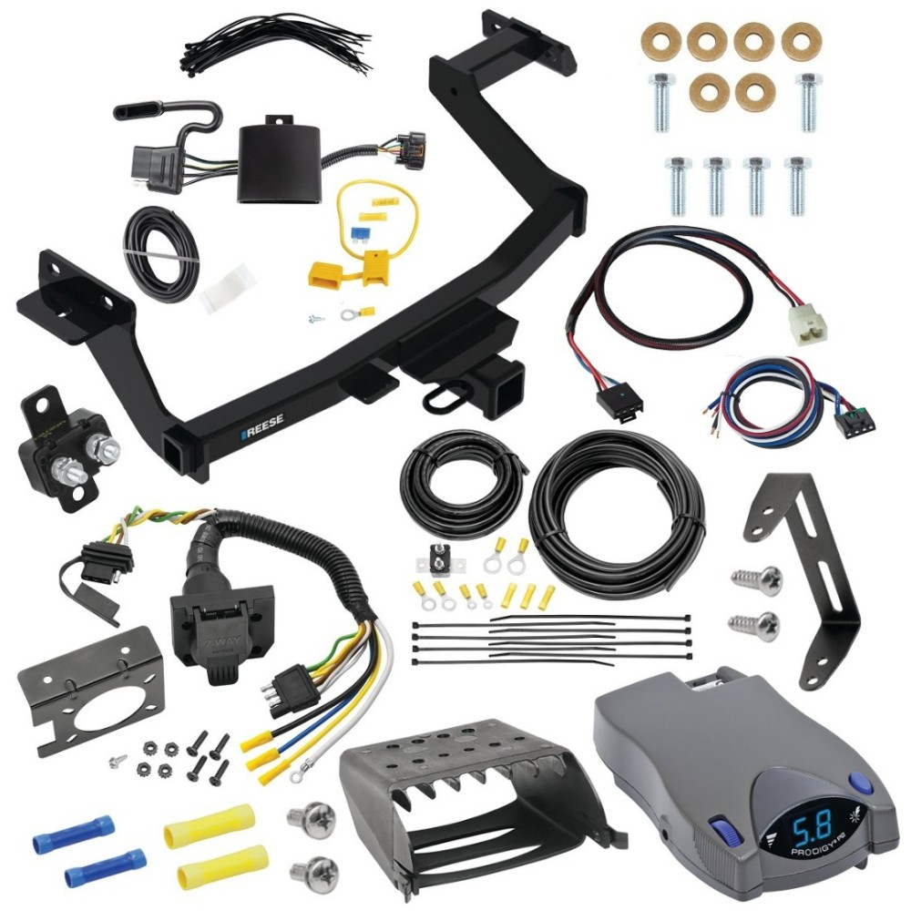 For 2022-2024 Hyundai Santa Cruz Trailer Hitch kit by: Reese For 2022-2024 Hyundai Santa Cruz Trailer Hitch Tow PKG w/ Tekonsha Prodigy P2 Brake Control + Plug & Play BC Adapter + 7-Way RV Wiring By Reese Towpower