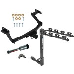 For 2022-2024 Hyundai Santa Cruz Trailer Hitch Tow PKG w/ 4 Bike Carrier Rack + Hitch Lock By Reese Towpower