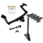 For 2022-2024 Hyundai Santa Cruz Trailer Hitch Tow PKG w/ 4 Bike Carrier Rack + Hitch Lock By Reese Towpower