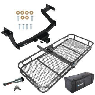 For 2022-2024 Hyundai Santa Cruz Trailer Hitch Tow PKG w/ 60" x 24" Cargo Carrier + Cargo Bag + Hitch Lock By Reese Towpower