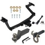 For 2022-2024 Hyundai Santa Cruz Trailer Hitch Tow PKG + Interlock Tactical Starter Kit w/ 2" Drop & 2" Ball + Tactical Hook & Shackle Mount + Tactical Dogbone Lock By Reese Towpower
