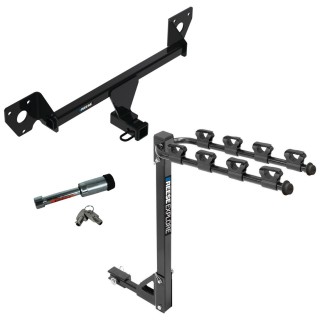 For 2021-2023 Chevrolet Trailblazer Trailer Hitch Tow PKG w/ 4 Bike Carrier Rack + Hitch Lock (For w/LED Taillights Models) By Reese Towpower