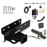 Custom Fit Trailer Hitch Wiring Harness (Plug & Play) 2" Drop Ball-Mount w/ Locking Pin/Clip 2" Chrome Ball Rubber Hitch Plug Cover Installation Hardware Installation Instructions 84605 118867 7005111 7010 Reese Trailer Tow Hitch 21-23 Bron Reese Trailer Tow Hitch For 21-24 Ford Bronco Except w/LED Taillights or w/OEM Hitch Deluxe Package Wiring 2" Ball Mount and Lock