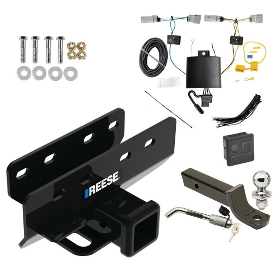 Custom Fit Trailer Hitch Wiring Harness (Plug & Play) 2" Drop Ball-Mount w/ Locking Pin/Clip 2" Chrome Ball Rubber Hitch Plug Cover Installation Hardware Installation Instructions 84605 118867 7005111 7010 Reese Trailer Tow Hitch 21-23 Bron Reese Trailer Tow Hitch For 21-24 Ford Bronco Except w/LED Taillights or w/OEM Hitch Deluxe Package Wiring 2" Ball Mount and Lock