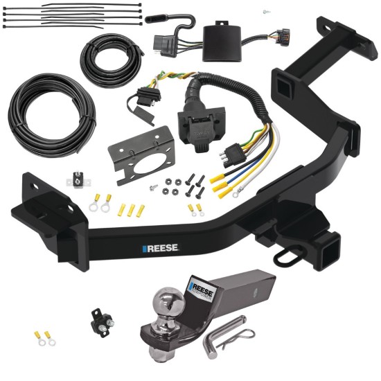 Trailer Hitch Tow Package w/ 7-Way RV Wiring For 21-23 Hyundai Santa Fe w/ 2" Drop Mount 2" Ball Class 3 2" Receiver All Models Reese