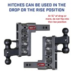 GEN-Y Mega-Duty 10K 20 Inch Drop Adjustable Hitch with Stabilizer Kit 2 Inch Receiver