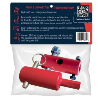 EZ-CRANK Topwind Drill Adapter (9/16″ or 3/4″ stud) EZ-CRANK Drill Attachment for Topwind Trailer Jacks (9/16″ or 3/4″ stud), fits Bulldog, Pro Series, Ram, Curt, and Fulton