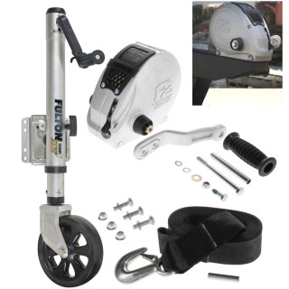 Fulton F2 Boat Trailer Winch Single-Speed 1600 lbs + XLT Trailer Jack Sharkskin Saltwater Tested 1500 lbs Lifetime Warranty + Hardware Bolt-On Side Mount Fulton F2 Boat Trailer Winch Single-Speed 1600 lbs + XLT Trailer Jack Sharkskin Saltwater Tested 1500 lbs Lifetime Warranty + Hardware Bolt-On Side Mount