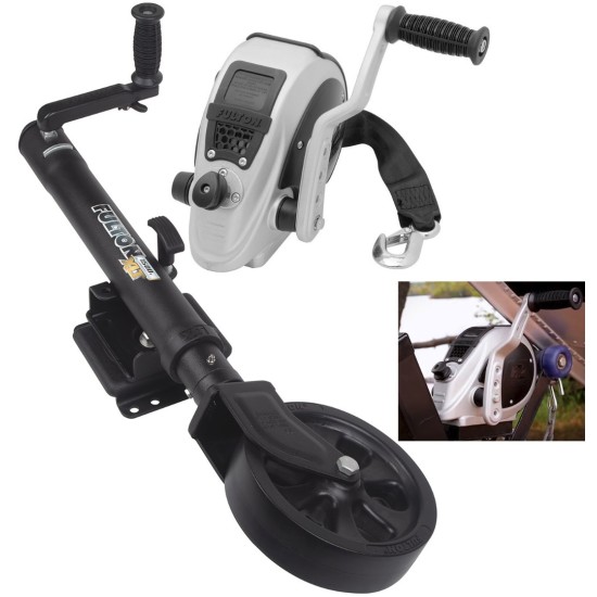 Fulton F2 Boat Trailer Winch Single-Speed 2000 lbs + XLT Tactical Black Trailer Jack Sharkskin Saltwater Tested 1500 lbs Lifetime Warranty + Hardware Bolt-On Side Mount Fulton F2 Boat Trailer Winch Single-Speed 2000 lbs + XLT Tactical Black Trailer Jack Sharkskin Saltwater Tested 1500 lbs Lifetime Warranty + Hardware Bolt-On Side Mount