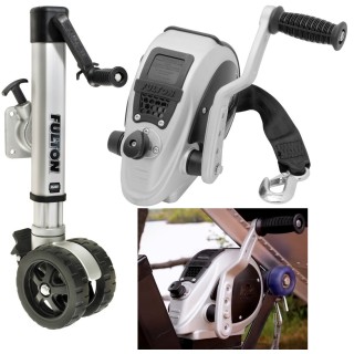 Fulton F2 Boat Trailer Winch Single-Speed 2000 lbs + F2 Trailer Jack 1600 lbs Lifetime Warranty + Hardware Bolt-On Side Mount Fulton F2 Boat Trailer Winch Single-Speed 2000 lbs + F2 Trailer Jack 1600 lbs Lifetime Warranty + Hardware Bolt-On Side Mount