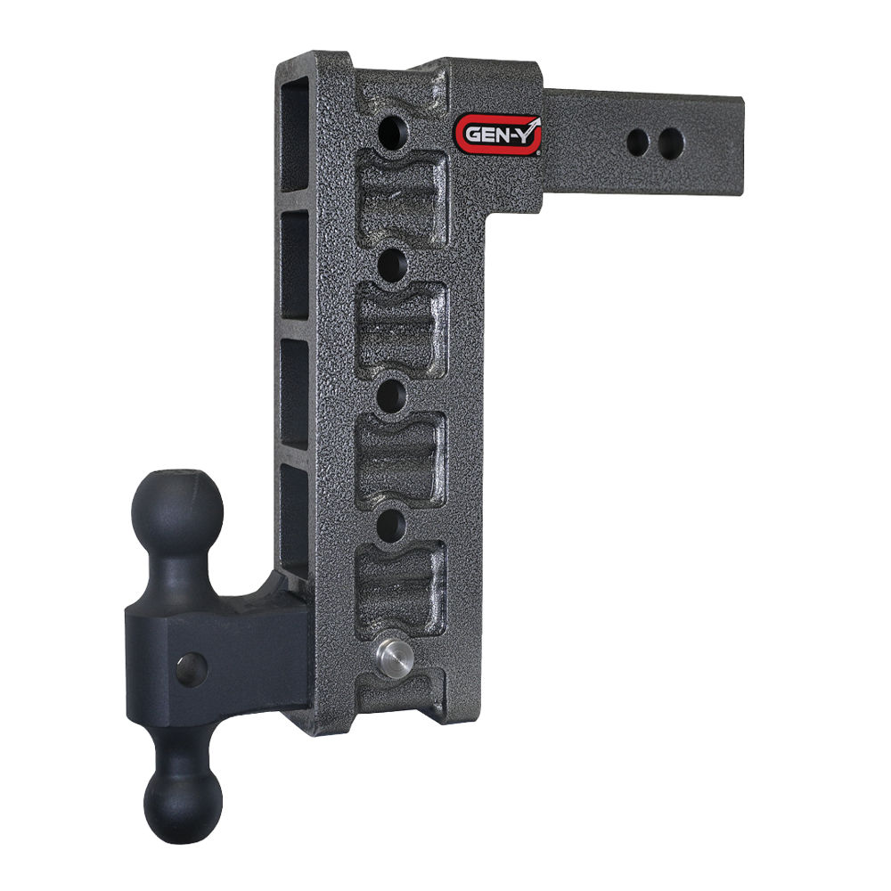 GEN-Y Mega-Duty 32K 12″ Drop Dual-Ball Adjustable Trailer Hitch GEN-Y Mega-Duty 32K 12-inch drop adjustable dual-ball trailer hitch for 3-inch receiver