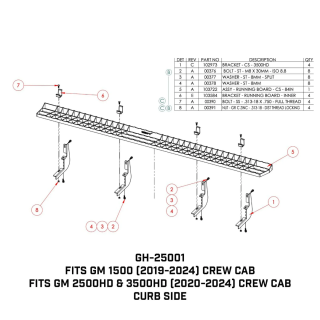 EN-Y Running Boards Kit for GM 1500 & 2500HD/3500HD Crew Cab – Anti-Slip Steel Steps