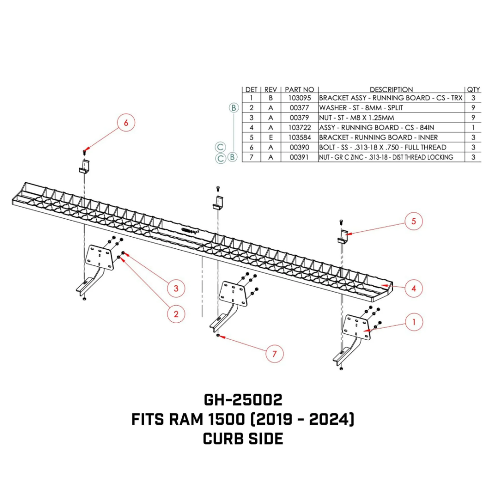 GEN-Y Ram 1500 Running Boards Crew Cab 2019–2024 Heavy-Duty Anti-Slip GEN-Y Running Boards for Ram 1500 2019–2024 Crew Cab – Heavy-Duty Step Kit