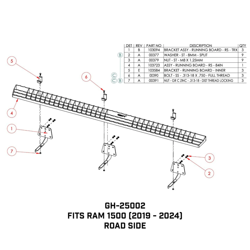 GEN-Y Ram 1500 Running Boards Crew Cab 2019–2024 Heavy-Duty Anti-Slip GEN-Y Running Boards for Ram 1500 2019–2024 Crew Cab – Heavy-Duty Step Kit