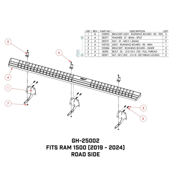 GEN-Y Ram 1500 Running Boards Crew Cab 2019–2024 Heavy-Duty Anti-Slip GEN-Y Running Boards for Ram 1500 2019–2024 Crew Cab – Heavy-Duty Step Kit